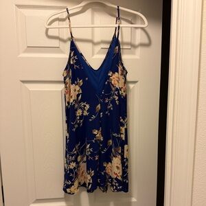 Blue Floral Women's Flowy Romper